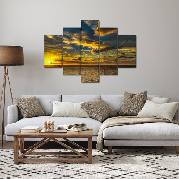 Tablou cu apus de soare la mare (150x105 cm)