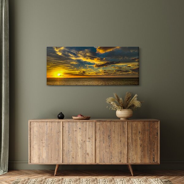Tablou cu apus de soare la mare (120x50 cm)