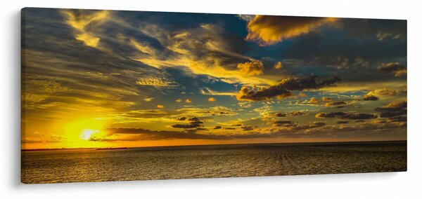 Tablou cu apus de soare la mare (120x50 cm)