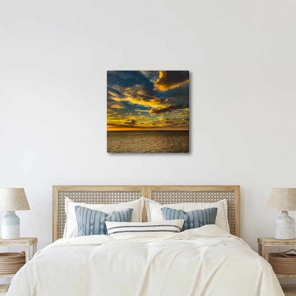 Tablou cu apus de soare la mare (30x30 cm)