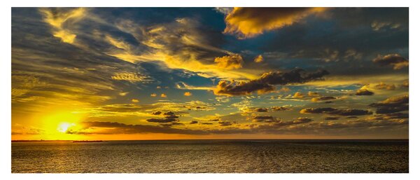 Tablou cu apus de soare la mare (120x50 cm)
