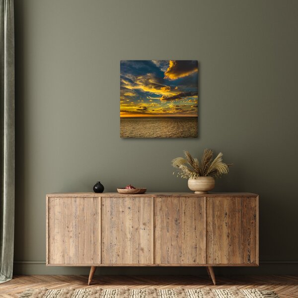 Tablou cu apus de soare la mare (30x30 cm)