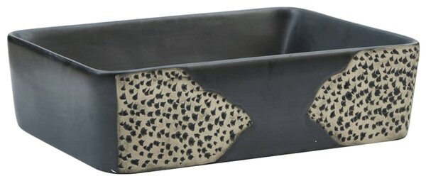 Lavoar de blat, negru, 46x35,5x13 cm, ceramică, dreptunghi