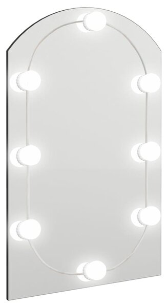 Oglindă cu lumini LED, arcadă, 60x40 cm, sticlă