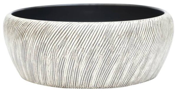 Lavoar de blat, negru și gri, rotund, Φ41x14 cm, ceramică