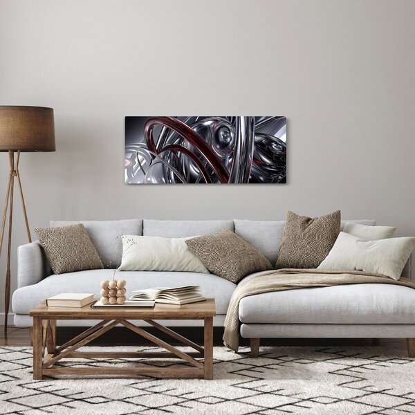 Tabloul cu abstracție în gri (120x50 cm)