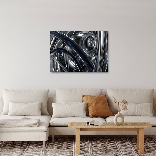Tabloul cu abstracție gri cu albastru (70x50 cm)