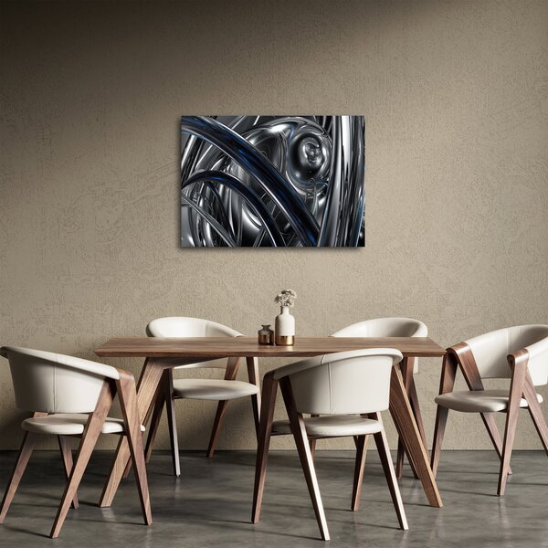 Tabloul cu abstracție gri cu albastru (70x50 cm)