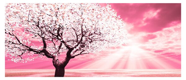 Tabloul cu pomul roz (120x50 cm)