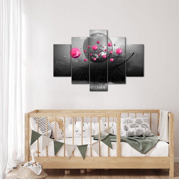 Tabloul cu bile abstracte roz (150x105 cm)