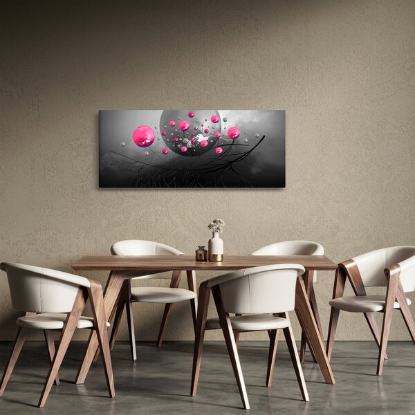 Tabloul cu bile abstracte roz (120x50 cm)
