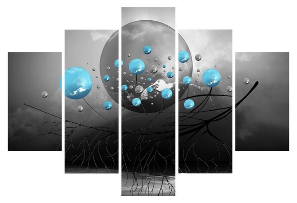 Tabloul - bile abstracte albastru deschis (150x105 cm)