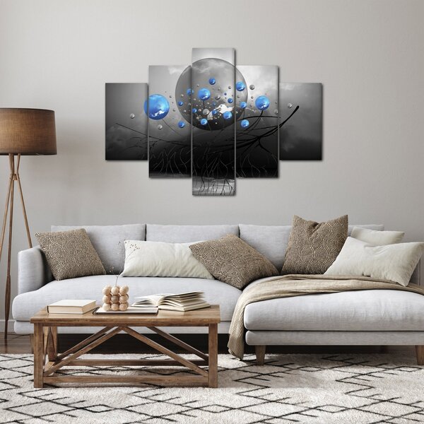 Tabloul cu bile abstracte albastre (150x105 cm)