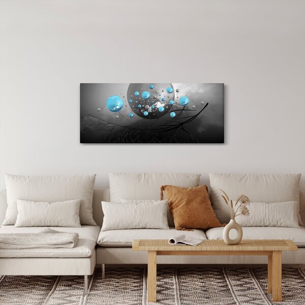 Tabloul - bile abstracte albastru deschis (120x50 cm)
