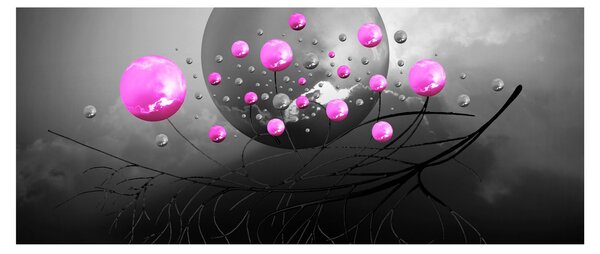 Tabloul cu bile roz (120x50 cm)