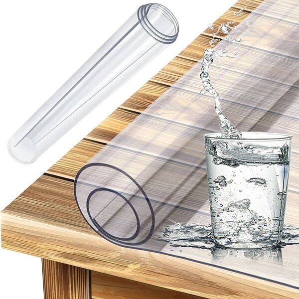 Protectie PVC fata de masa, mobilier, 1.5 mm grosime, 120x90 cm, transparenta clear