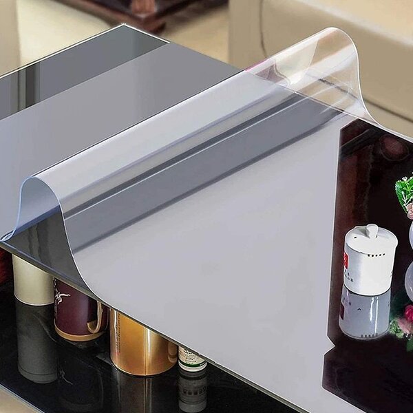 Protectie PVC fata de masa, mobilier, 1.5 mm grosime, 120x90 cm, transparenta clear