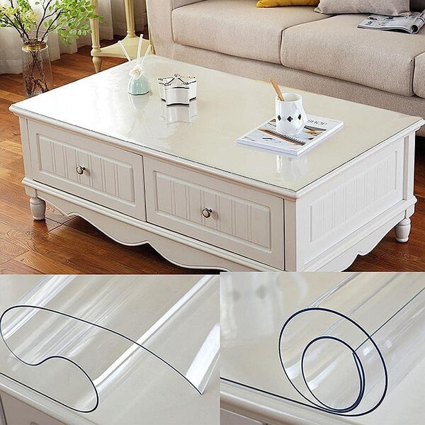 Protectie PVC fata de masa, mobilier, 1.5 mm grosime, 120x90 cm, transparenta clear