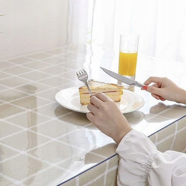 Protectie PVC fata de masa, mobilier, 1.5 mm grosime, 120x90 cm, transparenta clear
