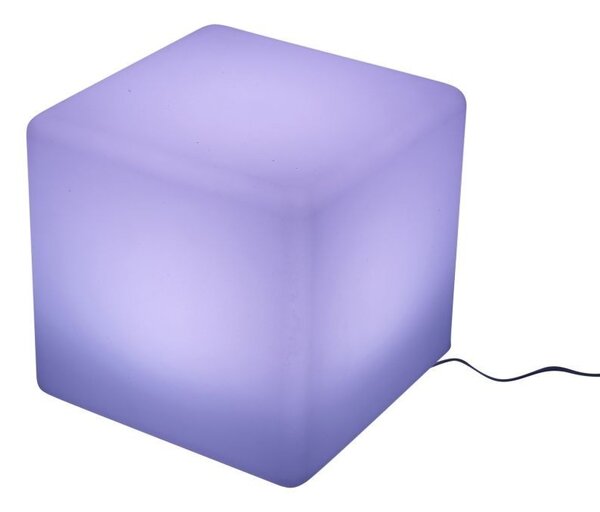 Taburet tip cub, iluminare RGB 16 culori, 4 moduri, control telecomanda, 30x30 cm
