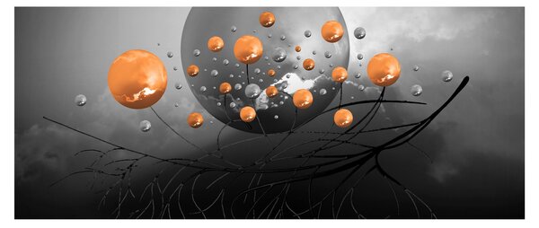 Tabloul cu bile portocalii (120x50 cm)