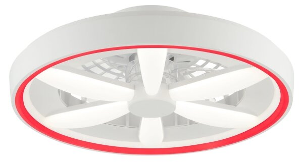 Ventilator LED RGBW de tavan cu lumină Brilliant GAIANO LED/48W/230V alb + telecomandă