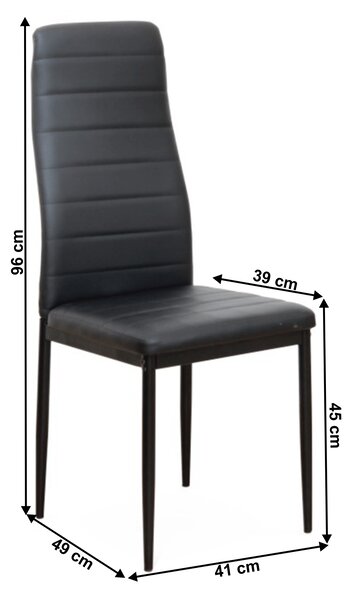 KONDELA Scaun, piele eco neagră/metal negru, COLETA NOVA