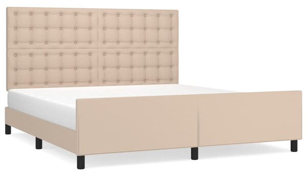 Cadru de pat cu tăblie, cappuccino, 180x200 cm, piele ecologică