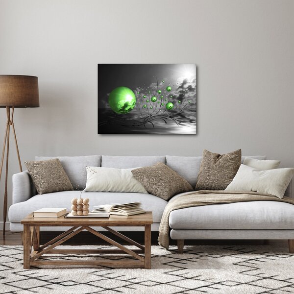 Tabloul bilelor verzi abstracte (70x50 cm)