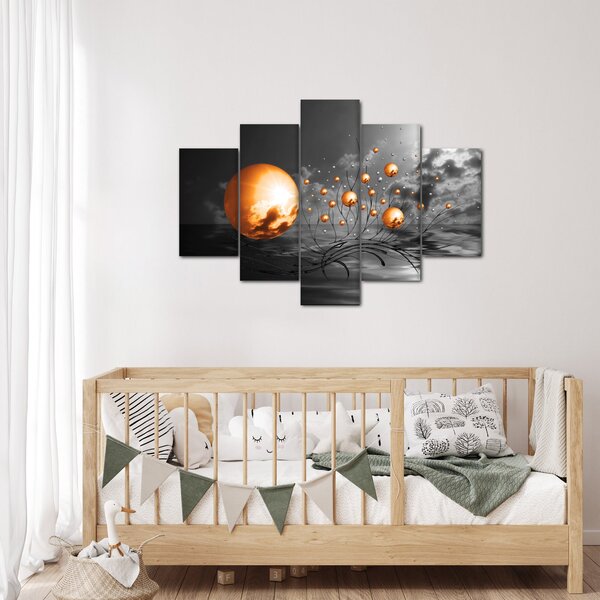 Tabloul bilelor portocalii abstarcte (150x105 cm)