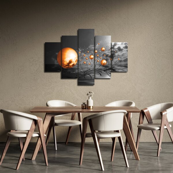 Tabloul bilelor portocalii abstarcte (150x105 cm)