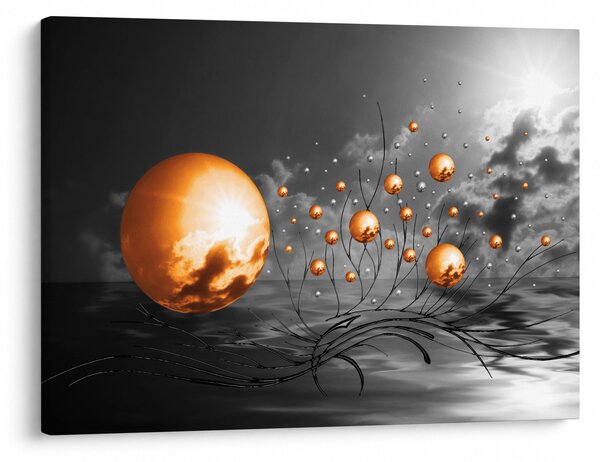 Tabloul bilelor portocalii abstarcte (70x50 cm)