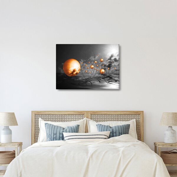 Tabloul bilelor portocalii abstarcte (70x50 cm)