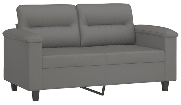 Canapea cu 2 locuri, gri închis, 120 cm, țesătură microfibră