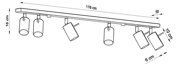 Sollux Lighting Ring lampă de tavan 6x40 W negru SL.0334