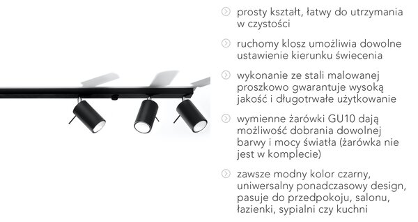 Sollux Lighting Ring lampă de tavan 6x40 W negru SL.0334