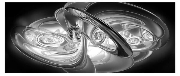 Tablou cu abstracțiune modernă în gri (120x50 cm)