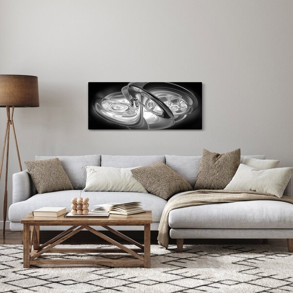 Tablou cu abstracțiune modernă în gri (120x50 cm)