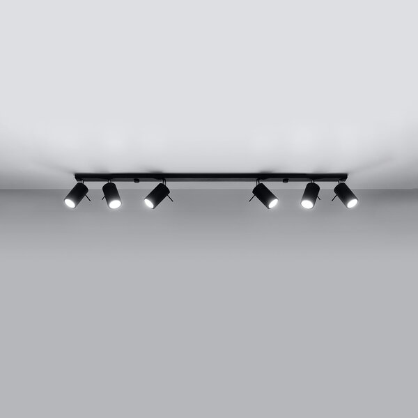 Sollux Lighting Ring lampă de tavan 6x40 W negru SL.0334