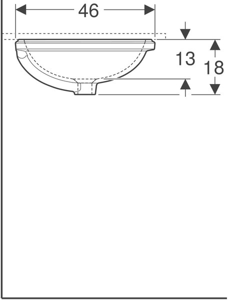 Geberit Variform lavoar 50x40 cm ovale sub blat alb luciu 500.752.00.2