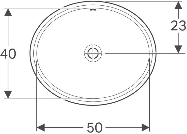 Geberit Variform lavoar 50x40 cm ovale sub blat alb luciu 500.752.00.2