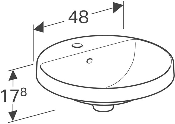 Geberit Variform lavoar 48x48 cm rotund încastrat alb luciu 500.705.01.2