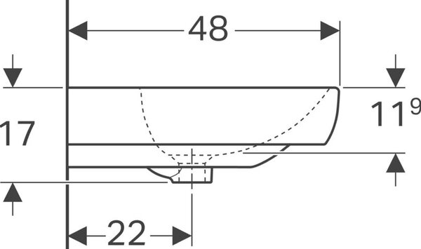 Geberit Smyle lavoar 70x48 cm dreptunghiular clasică alb luciu 500.248.01.1