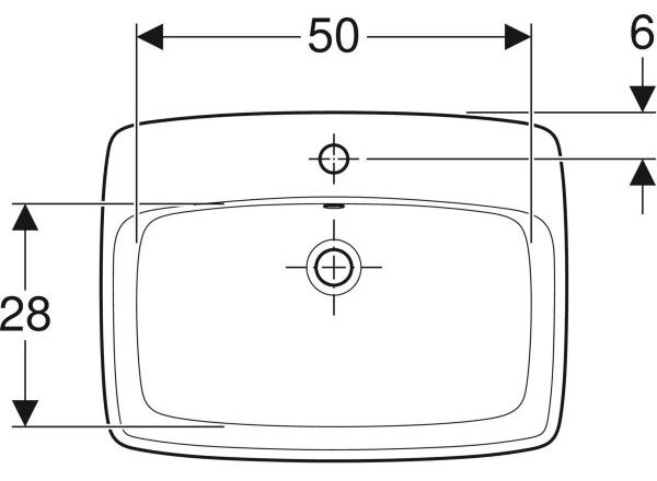 Geberit Selnova Square lavoar 60x45 cm dreptunghiular încastrat alb luciu 500.307.01.7