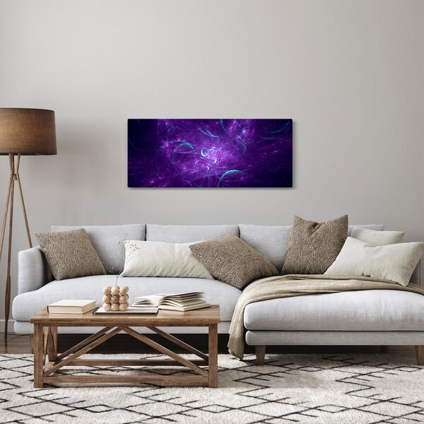 Tablou cu abstracțiune modernă în albastru (120x50 cm)