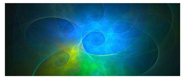 Tablou cu abstracțiune albastră (120x50 cm)