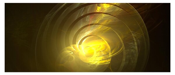 Tabloul cu spirala abstractă în galben (120x50 cm)