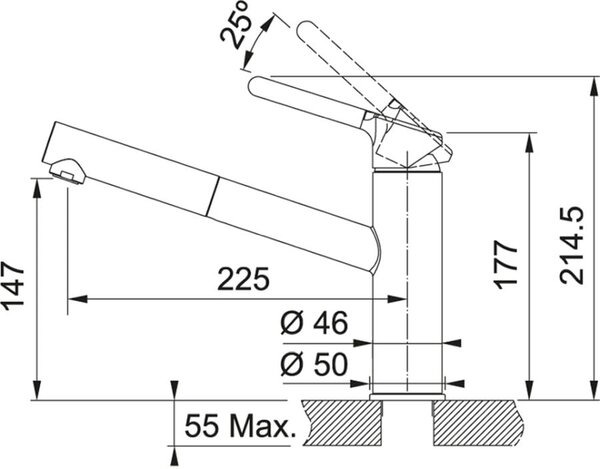 Franke Orbit baterie bucătărie pe picior crom 115.0623.055