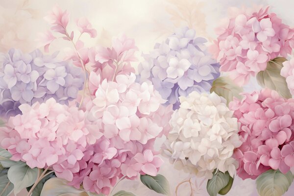 Tapet Flori de hortensie, Imagini de fundal unice, w05796 : Uwalls.ro