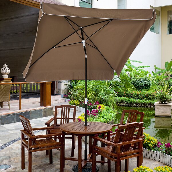 Outsunny Umbrelă Pătrată Externă, Protecție UV, 200x200cm, Design Modern, Cafea | Aosom Romania
